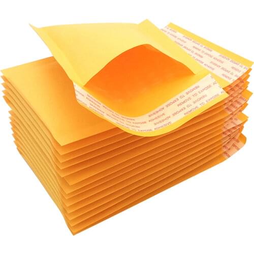 10/50pcs/pack Meduim Thick Shipping Envelopes with Bubble Packaing Yellow Waterproof Paper Bubble Mailers Mailing Bags Packing