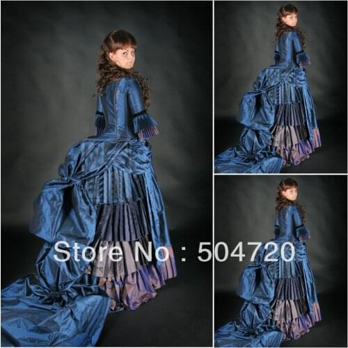19 Century White Civil War Southern Belle Gown evening Dress/Victorian Dress Lolita dress US6-26 V-309