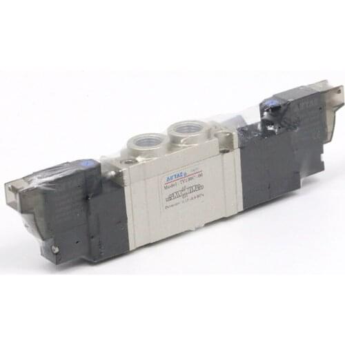5 way pneumatic solenoid valve 7V130C-06E050 / DC12V 1/8" port Airtac double coil close type air control valve 0.15~0.8Mpa