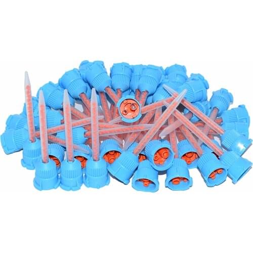 50pcs 10:1 Mixing Nozzle Epoxy Adhesive Applicator Static Mixer Resin AB Glue Dual Cartridge Round Static Mixing Tube Tools Set