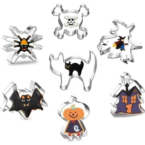7pcs/lot Halloween Bat Ghost Cookie Cutter Cake Decorating Fondant Cutters Tool Cookies Biscoito Mold Baking Tool