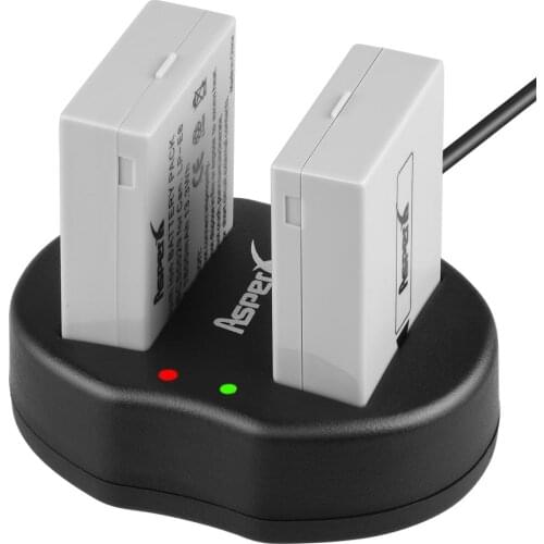 AsperX 2Pcs 1800mAh LP-E8 LPE8 LP E8 Battery + Dual USB Charger for Canon EOS 550D 600D 650D 700D Rebel T2i T3i T4i T5i Kiss X5