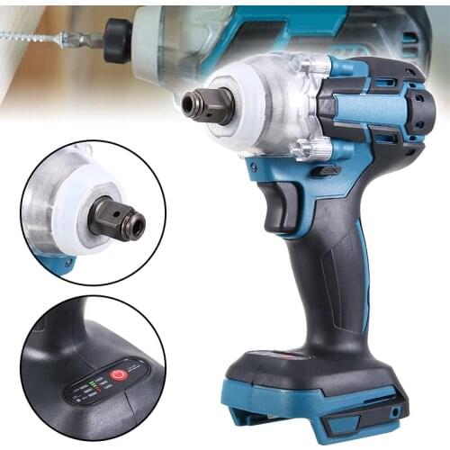 1pc 18V 1/2" 520Nm Chargeable Cordless Drill Impact Wrench Brushless Battery Electric Power Construction Tool