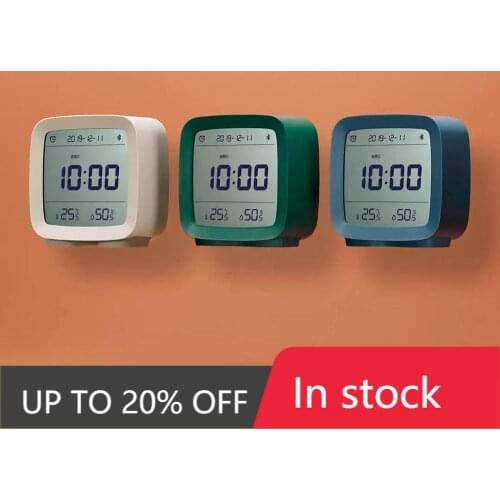 Fast shipping Cleargrass Bluetooth Alarm Clock smart Control Temperature Humidity Display LCD Screen Adjustable Nightlight