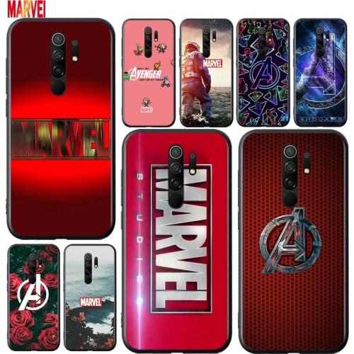 Marvel Avengers Logo Soft TPU For Xiaomi Redmi 9i 9T 9A 9C 9 8A 8 GO 7 7A S2 Y2 6 6A 5 A 4X Prime Pro Plus Black Phone Case