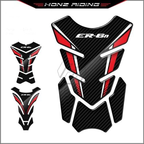 For Kawasaki ER6N ER-6N All Year 3D Carbon-look Motorcycle Tank Pad Protector Sticker