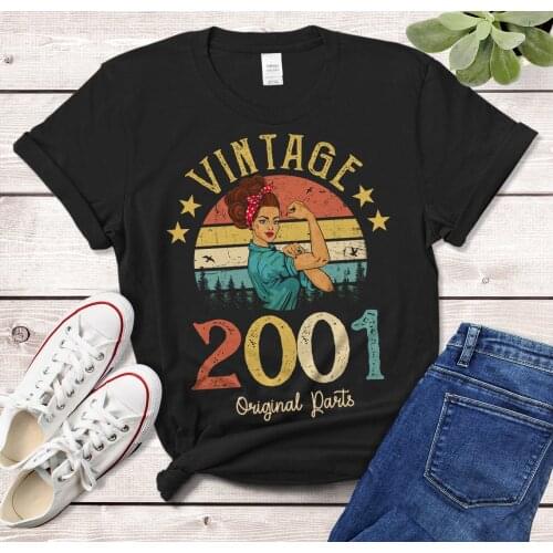 Vintage 2001 Quarantine Edition T-Shirt Rosie Women 20 Old 20th Birthday Gift Idea Girls Mom Wife Daughter Top Retro Tee Shirt
