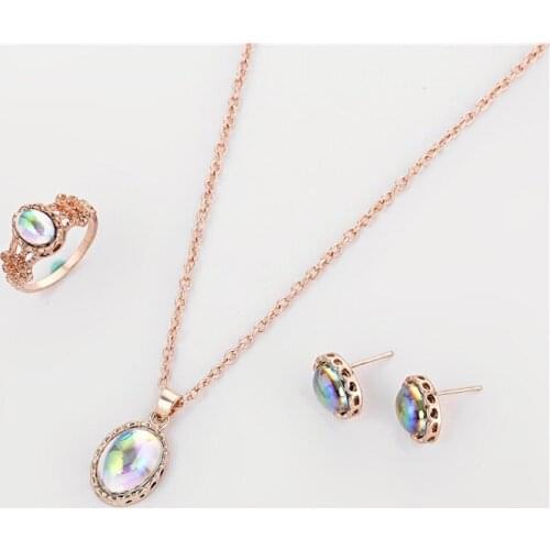 Hot Sole 1 Set New Fashion Women Necklace Earrings Bracelet Ring Set Bohemia Stone Wedding Jewelry Set Wedding Jewelry Set