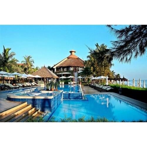 Gatyztory Frame Resort Painting By Numbers Canvas Landscape Colouring Handpainted Diy Gift Home Wall Decor 60×75cm