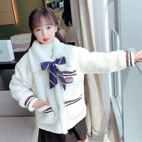 Fashion New Kids Clothes Autumn Winter Girls Jackets Children Outwear Turn-Down Collar Warm Casual Girls Clothing Coats Costume