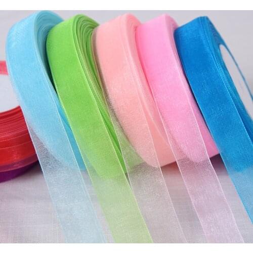 20mm (50 Yards/Roll) Organza Silk Satin Ribbons for Wedding Party Decor Craft Gift Wrapping Ribbon DIY Handmade Sewing Supplies