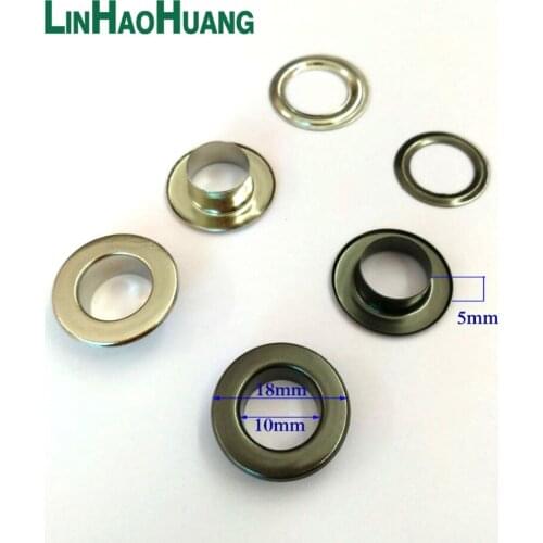 100sets/lot 10mm metal iron eyelets with washer round metal grommets nickle /black nickle plating color+ tools free shipping