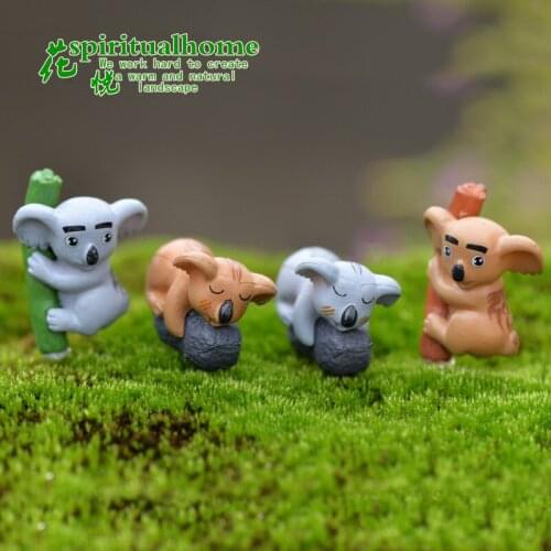 Mini kawaii Koala action Figures micro fairy garden decoration figurine Toys miniature terrarium dollhouse DIY accessories