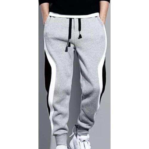 Men Pants Elastic Waist Warm Drawstring Korean Style Casual Loose Sweatpants Men Trousers Streetwear Autumn