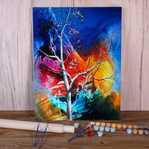 Landscape Bright Autumn Paint By Numbers Package Oil Paints 50*70 Picture By Numbers Photo Paintings Children Art