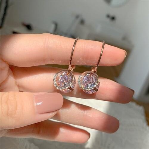 New Trendy Square Shape Drop Earrings Brilliant Bridal Engagement Wedding Jewelry Elegant Female Dangle Earring Fine Gift Girl