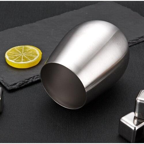 Stainless Steel Single Layer Drum Cup Eggshell Cup Red Wine Champagne Cup Bar Supplies