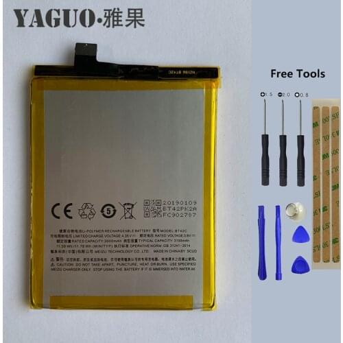 Original Battery BT42C Large Capacity 3050mAh Li-ion Battery Replacement for Meizu M2 Note Smart Phone + Free Tools