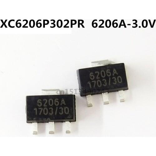 Original new 50pcs/ XC6206P302PR SOT89 6206A-3.0V 3V