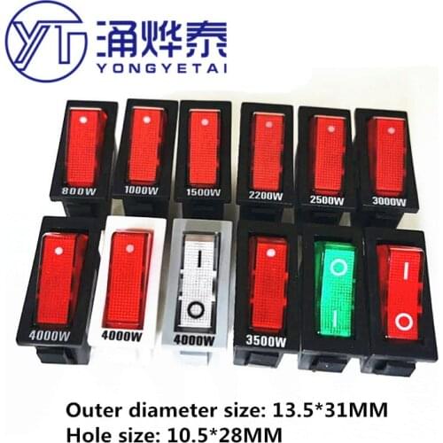 YYT 5PCS KCD3 electric cooker electric heating switch accessories with light button wok 3500W multi-function electric