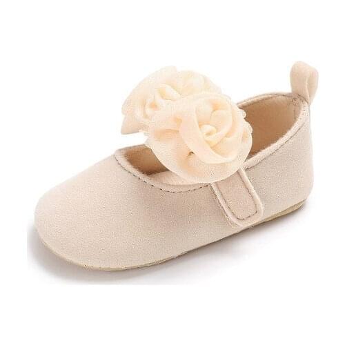 First Walkers baby shoes baby girls flock flower first walkers size 1 2 3 quality hook&loop wholesale hot solid 2018 new cheap