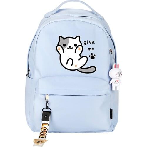 Neko Atsume Cat Cosplay Backpack Cartoon Student School Shoulder Bag Teentage Laptop Travel Bags Gift