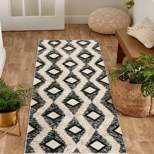 Grey white black color shape quadrangle ethnic patterned carpet modern carpet living room carpet free shipping soft textured