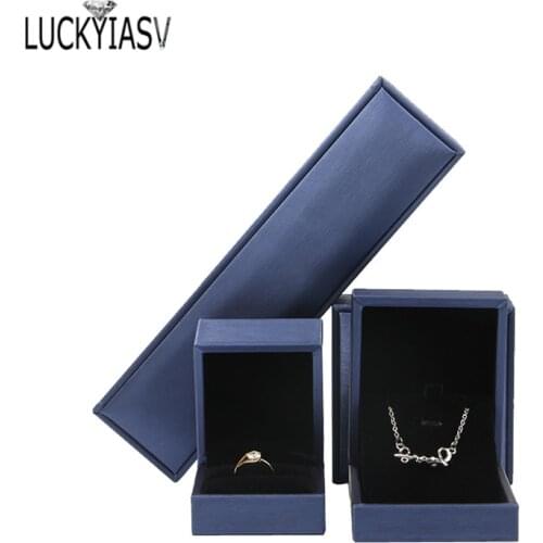 Brushed PU Leather Jewelry Box Ring Box Bracelet Necklace Box Pendant Gift Box For Jewelry Wedding Gift Box Jewelry Storage Box