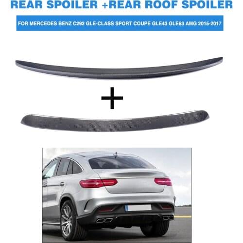 2PCS/Set Carbon Fiber Rear Roof Wing Trunk Trim Sticker Spoiler for Mercedes-Benz C292 GLE-Class Sport GLE43 GLE63 AMG 2015-2017