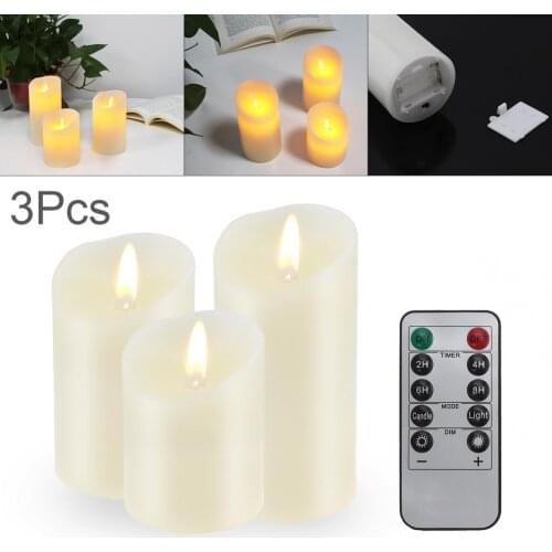 LED Flameless Candle Lights 3Pcs 2pcs with Remote Control New Year Candles Battery Powered Led Tea Lights Easter Candle