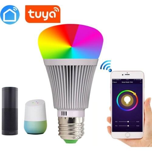 Tuya app Smart WiFi LED Bulb RGBW Bulb Light Wireless 2.4GHz Led Bulbs LED Lamp switch Dimmable Works RF Remote Spotlight