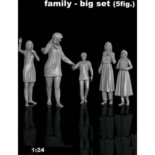 Unassambled 1/24 ancient stand people include 5 Resin figure miniature model kits Unpainted