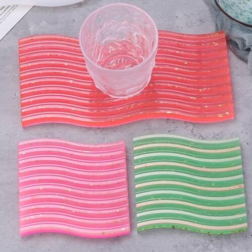 Wave Coaster Epoxy Resin Mold Serving Plate Board Silicone Mould DIY Crafts Cup Mat Mug Pad Home Decortaions Casting Tools