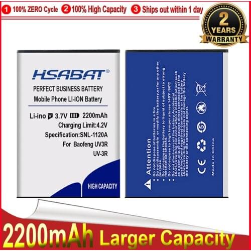 HSABAT 0 Cycle 2200mAh Spare Mini two way radio Battery for walkie talkie Baofeng UV-3R Replacement Accumulator
