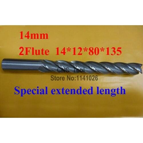 1pcs 14mm Two 2 Flute HSS & Special extended length Aluminium End Mill Cutter CNC Bit Milling Machinery tools Cutting tools