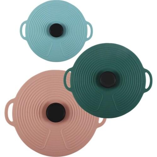 1PC Universal Silicone Pot Lid Spill Stopper Reusable Suction Seal Covers for Bowls Pots Dishwasher Safe Fresh-keeping Cover Lid