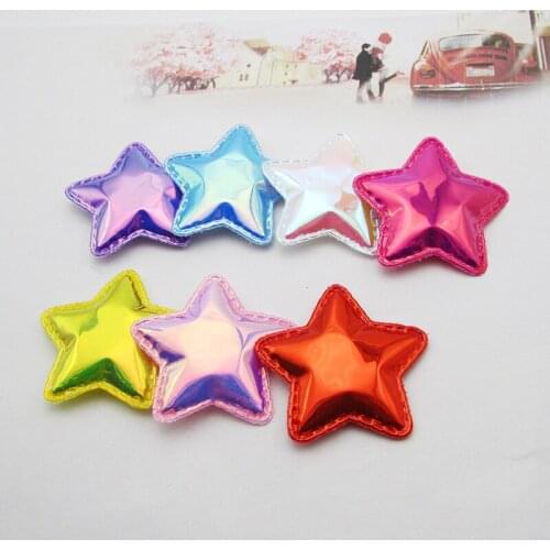 10pcs PU Leather Star Ball Padded Appliques For clothes DIY Baby hair Clip headwear Decor Ornament Accessories