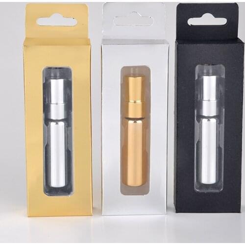 100pcs 5ML Fashion Colored Glass Perfume Bottles With Custom Gift Boxes Empty Cosmetic Packaging Container With Spray by DHL