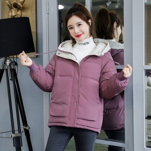 2020 Winter Parkas Women Bread Hooded Coat Korean Loose Plus Size 3XL Thick Female Cotton Padded Outerwear Casual Student Jacket