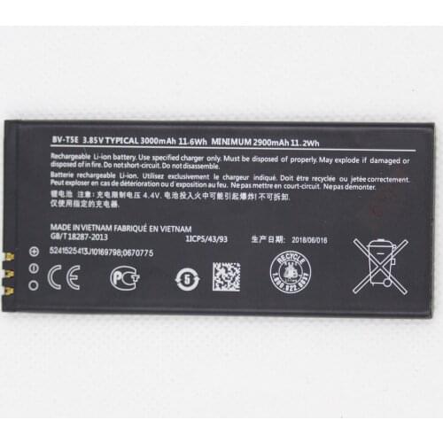 3000mAh BV-T5E battery for Microsoft Nokia Lumia 950 RM-1104 RM-1106 RM-110 BVT5E BV T5E Mobile phone battery