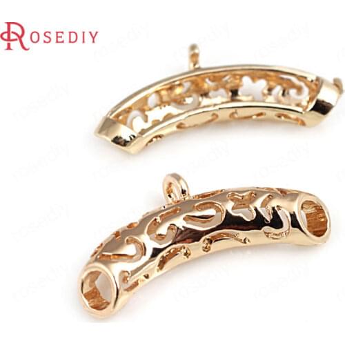 30739-G)10PCS 21.5x11MM 24K Gold Color Brass Necklace Charms Connector Jewelry Making Supplies Diy Findings Accessories