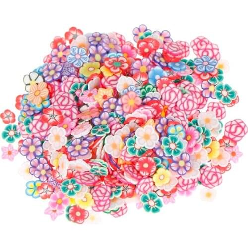 500pcs Mixed Flower Clay Beads Decoration Crafts Flatback Cabochon Scrapbooking Fit Phone Embellishments Diy Accessories