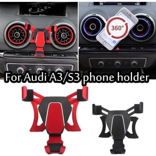 Car Phone Holder Car Air Vent Gravity Linkage Phone Holder Auto Lock Car Mobile Phone Stand For Audi A3 S3