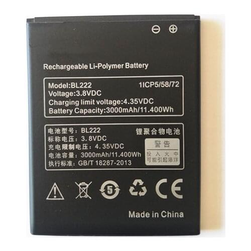 AZK NEW 3000mAh for Lenovo BL222 battery for Lenovo S660 S668T S 660 668T 3000mAh 3.8v 11.40Wh Mobile Phone battery