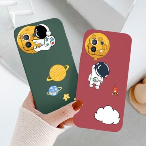 Astronaut Phone Case For Xiaomi Mi 11 11lite 11Ultra 11i 10T 10TPro 10TLite 10 10S lite Pro Poco F2 X2 F3 Pro Lambskin Cover