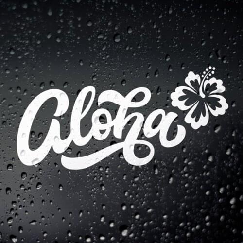 Black/Sliver Aloha Flower Design Funny Car Sticker Removable Waterproof Window Body Decal CL775