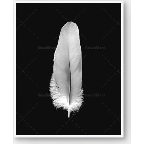 Black Feather Print, Black and White Feather Wall Art, Abstract Print, Scandinavian Print, Nordic Print, Nature Print, Feather P