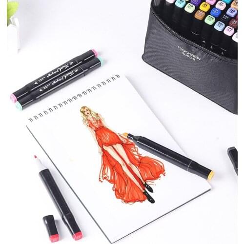 Black rod 40 colors Manga Drawing Markers Pen Alcohol Based Sketch Felt-Tip Oily Twin Brush Pen Art Supplies