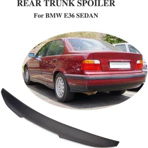 For BMW 3 Series E36 Sedan 1991 - 1998 ，Rear Spoiler Carbon Fiber Trunk Lip Wing Protector Boot Lid