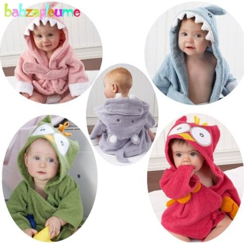 6-24Months/Newborn Baby Sleep Gown 100% Cotton Bathrobes Cartoon Cute Hooded Towel Infant Girls Nightgowns Boys Pyjamas BC1075